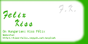 felix kiss business card